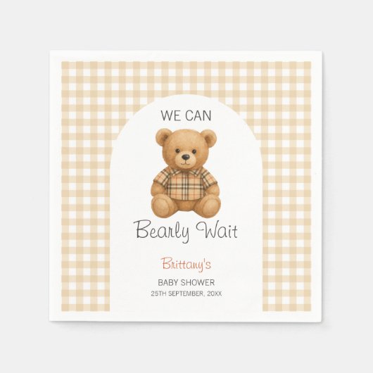 We kunnen Baby shower paper Napkin snel afwachten Servet (Voorkant)