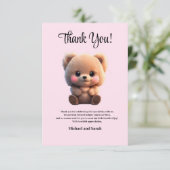 We kunnen Barly Wachten Baby shower teddybeer Bedankkaart (Staand voorkant)