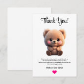 We kunnen Barly Wachten Baby shower teddybeer Bedankkaart (Voorkant / Achterkant)