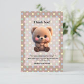 We kunnen Barly Wachten Baby shower teddybeer Bedankkaart (Staand voorkant)