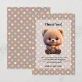 We kunnen Barly Wachten Baby shower teddybeer Bedankkaart (Voorkant / Achterkant)
