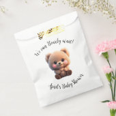 We kunnen Barly Wachten Baby shower teddybeer Bedankzakje (Gezegeld)