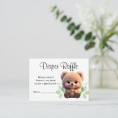 We kunnen Barly Wachten Baby shower teddybeer boho Informatiekaartje (Staand voorkant)