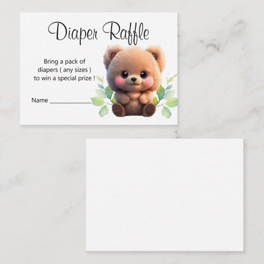 We kunnen Barly Wachten Baby shower teddybeer boho Informatiekaartje (Voorkant / Achterkant)