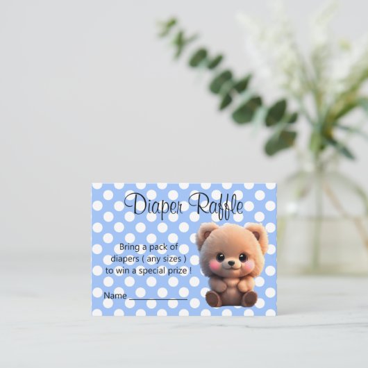 We kunnen Barly Wachten Baby shower teddybeer Informatiekaartje (Staand voorkant)
