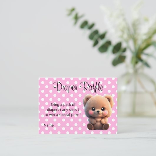 We kunnen Barly Wachten Baby shower teddybeer Informatiekaartje (Staand voorkant)