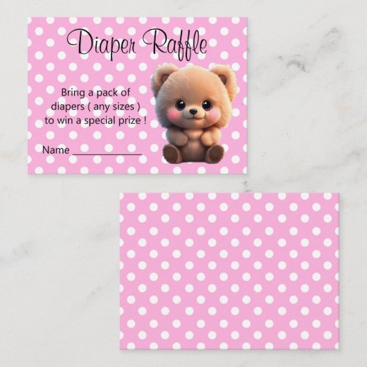 We kunnen Barly Wachten Baby shower teddybeer Informatiekaartje (Voorkant / Achterkant)