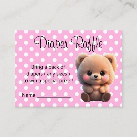 We kunnen Barly Wachten Baby shower teddybeer Informatiekaartje (Voorkant)