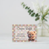 We kunnen Barly Wachten Baby shower teddybeer Informatiekaartje (Staand voorkant)