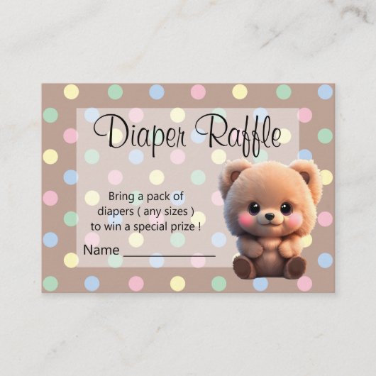 We kunnen Barly Wachten Baby shower teddybeer Informatiekaartje (Voorkant)