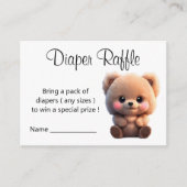 We kunnen Barly Wachten Baby shower teddybeer Informatiekaartje (Voorkant)