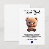 We kunnen Barly Wachten Baby shower teddybeer jong Bedankkaart (Voorkant / Achterkant)