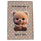 We kunnen Barly Wachten Baby shower teddybeer Medium Cadeauzakje (Voorkant)
