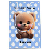 We kunnen Barly Wachten Baby shower teddybeer polk Medium Cadeauzakje (Voorkant)