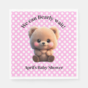 We kunnen Barly Wachten Baby shower teddybeer polk Servet