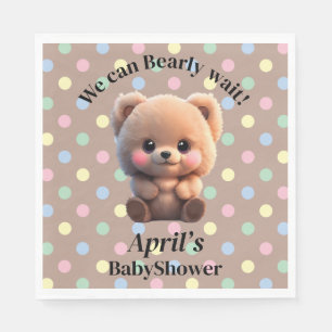 We kunnen Barly Wachten Baby shower teddybeer Servet