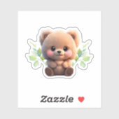 We kunnen Barly Wachten Baby shower teddybeer Sticker (Vel)