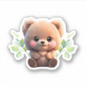We kunnen Barly Wachten Baby shower teddybeer Sticker (Voorkant)