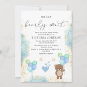 We kunnen Barly Wachten Boy Baby shower Kaart (Voorkant)