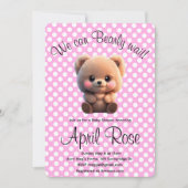 We kunnen Barly Wachten schattig teddy beer roze p Kaart (Voorkant)