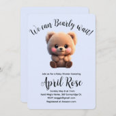 We kunnen Barly Wachten schattig teddybeer Baby sh Kaart (Voorkant / Achterkant)