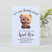 We kunnen Barly Wachten schattig teddybeer Baby sh Kaart (Staand voorkant)