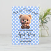 We kunnen Barly Wachten schattig teddybeer Baby sh Kaart (Staand voorkant)