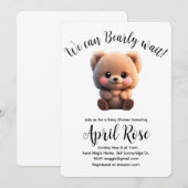 We kunnen Barly Wachten schattig teddybeer Baby sh Kaart (Voorkant / Achterkant)