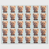 We kunnen Barly Wachten schattige teddybeer Polka Cadeaupapier (Vlak)