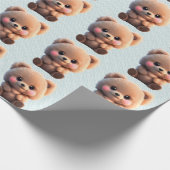 We kunnen Barly Wachten schattige teddybeer Polka Cadeaupapier (Hoek)