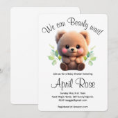 We kunnen Barly Wachten teddybeer boho Baby shower Kaart (Voorkant / Achterkant)