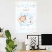 We kunnen Barly Wait Boy Baby shower verwelkomen Poster (Thuiskantoor)