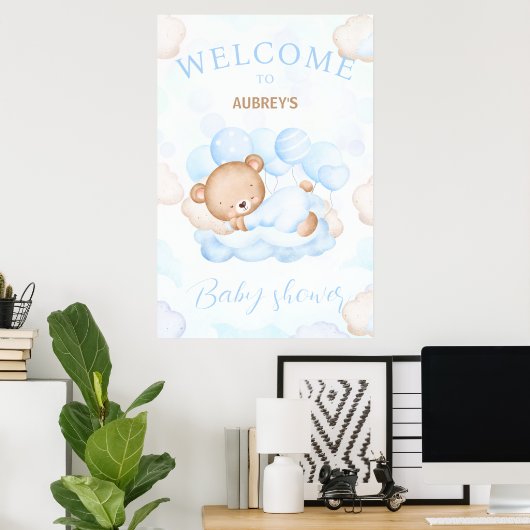 We kunnen Barly Wait Boy Baby shower verwelkomen Poster (Thuiskantoor)