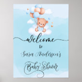 We kunnen Barly Wait Boy Baby shower Welkom Poster (Voorkant)
