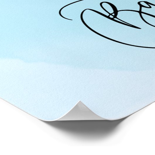 We kunnen Barly Wait Boy Baby shower Welkom Poster (Hoek)