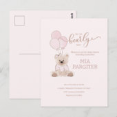 We kunnen Bearly Teddy Bear Roze Budget Baby showe Briefkaart (Voorkant / Achterkant)