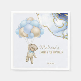 We kunnen bearly wachten abstract blauw goud op ma servet