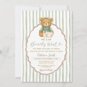 We kunnen Bearly wachten beer baby shower groene s Kaart (Voorkant)
