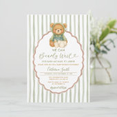 We kunnen Bearly wachten beer baby shower groene s Kaart (Staand voorkant)
