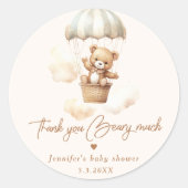 We kunnen bearly wachten teddybeer dank u beary ve ronde sticker (Voorkant)