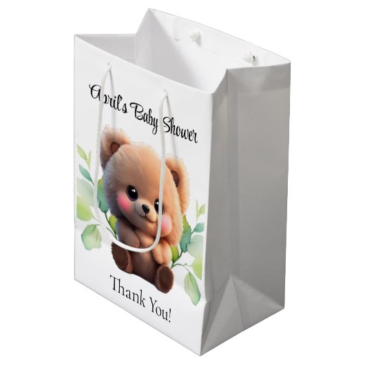 We kunnen Bearly Wait Baby shower lieve teddybeer Medium Cadeauzakje (Voorkant Gekanteld)