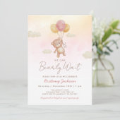 We kunnen Bearly Wait Balloons Beer Baby shower Pi Kaart (Staand voorkant)