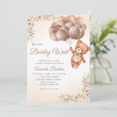 We kunnen Bearly Wait Balloons Floral Boy Baby sho Kaart (Staand voorkant)