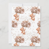 We kunnen Bearly Wait Balloons Floral Boy Baby sho Kaart (Achterkant)