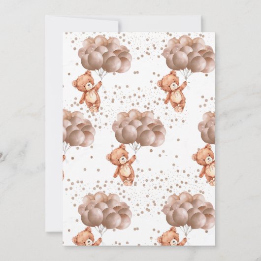 We kunnen Bearly Wait Balloons Floral Boy Baby sho Kaart (Achterkant)