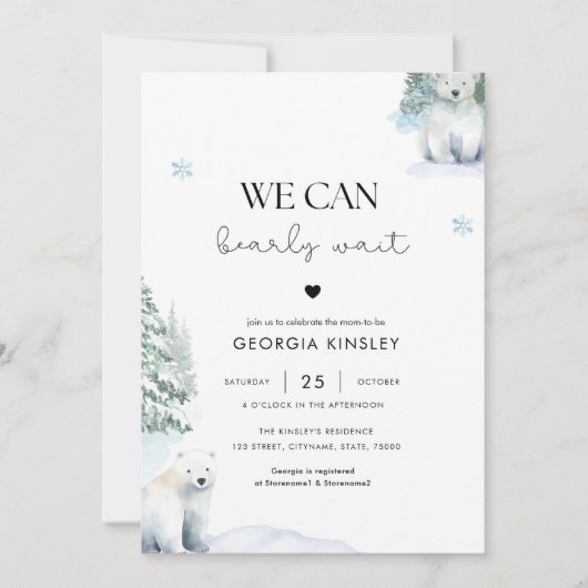 We kunnen Bearly Wait Boy Twin Polar Beer Baby sho Kaart (Voorkant)