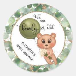 We kunnen Beer Baby shower afwachten Ronde Sticker