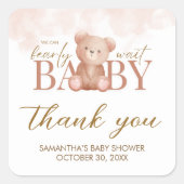 We kunnen Beer Baby shower afwachten Vierkante Sticker (Voorkant)