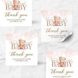 We kunnen Beer Baby shower afwachten Vierkante Sticker