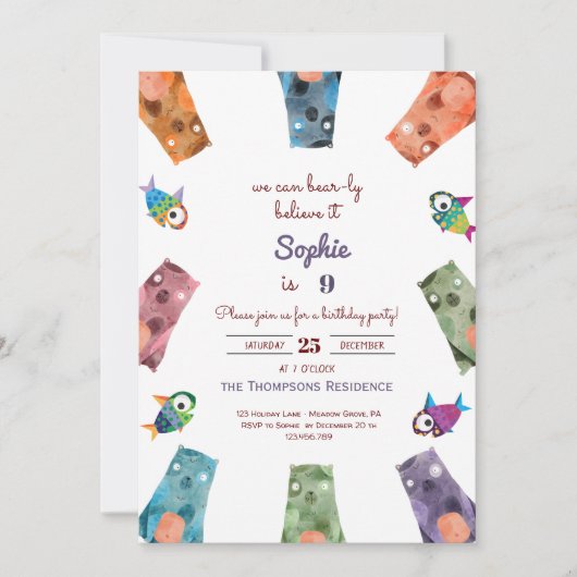 We kunnen beer-ly geloven dat het kinderen verjaar kaart (Voorkant)